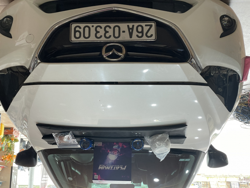 Độ đèn nâng cấp ánh sáng bi Titan platium plus 9+3 cho xe Mazda 2 2018